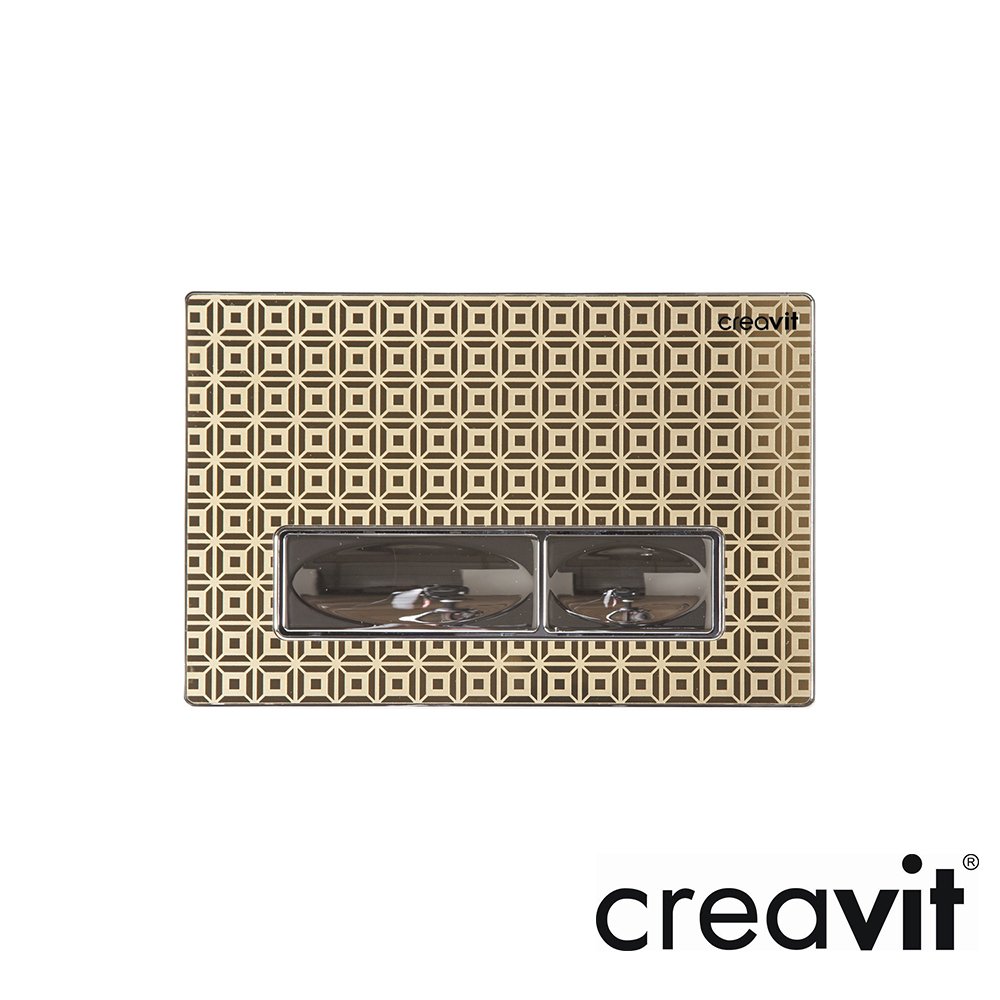 Creavit Design Metal Paslanmaz Kumanda Paneli (Altın Desenli)