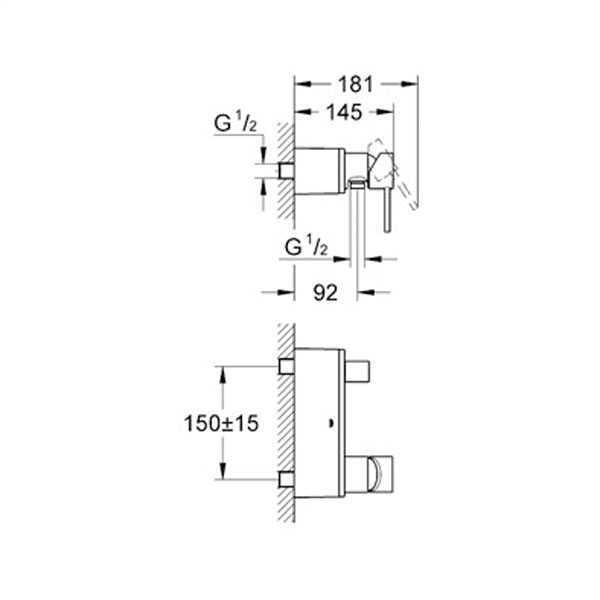 Grohe Allure Tek kumandalı duş bataryası