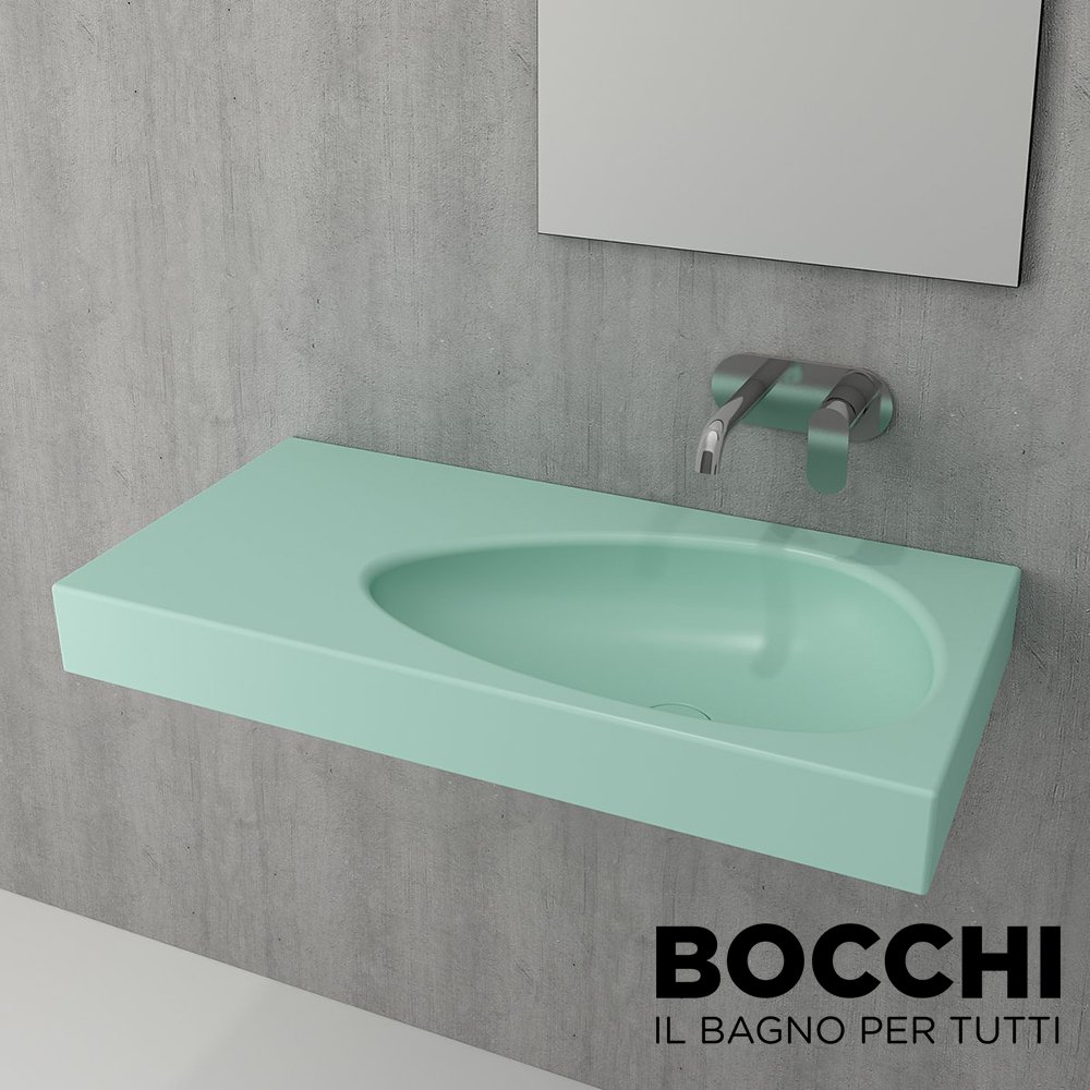 BOCCHI Etna Etajerli Lavabo, 90 cm Mat Mint Yeşil