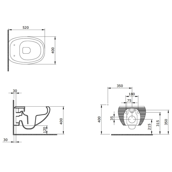 Bocchi Strata Asma Rimless Klozet Mat Antrasit