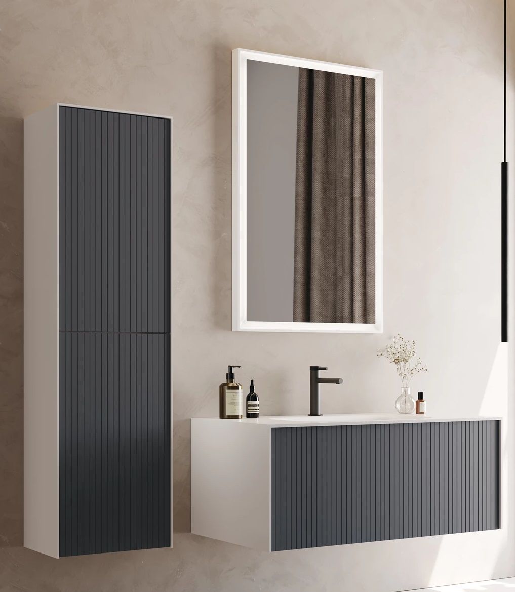 Orka Cube 100 cm Mat Antrasit Banyo Dolabı