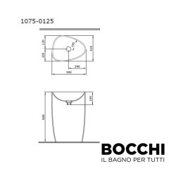 BOCCHI Etna Monoblok Lavabo, Parlak Beyaz