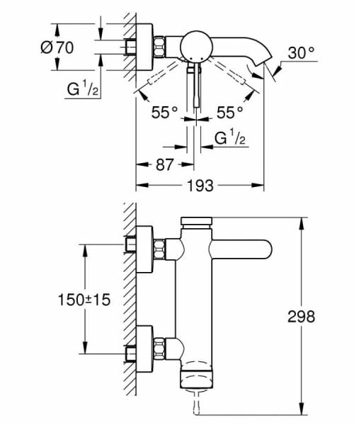 Grohe Essence Banyo Bataryası,Altın