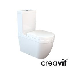 CREAVİT Dream Plus Duvara Dayalı Klozet, Dream Plus Rezervuar, Hisar Duroplast Yavaş Kapak