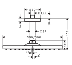 Hansgrohe Raindance E 300 Parlak Beyaz Tepe Duşu