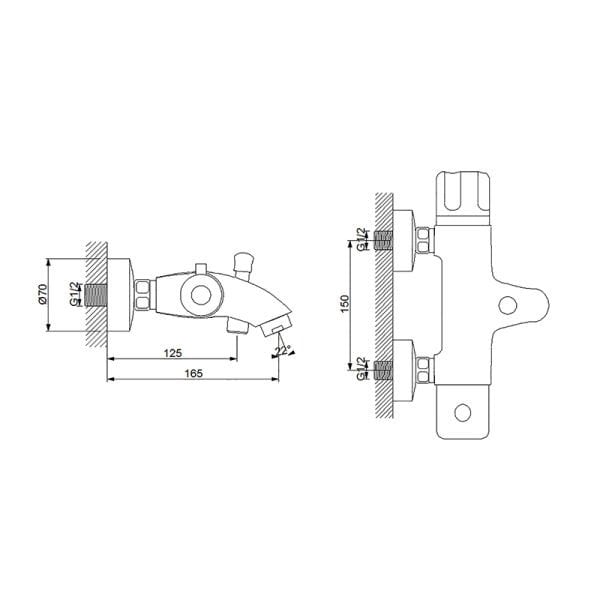 NEWARC Tekno Termostatik Banyo Bataryası