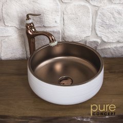 Pure WC-905 Çanak Lavabo, 41 cm, Bronz Beyaz