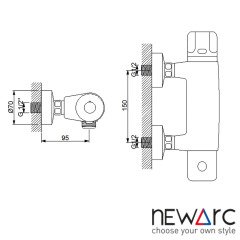 NEWARC Tekno Termostatik Duş Bataryası