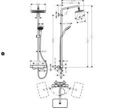 Hansgrohe Croma E 280 Bataryalı duş seti