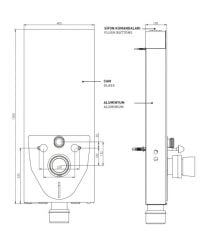 Bocchi Glass Box Asma Klozetler İçin Duvar Önü Siyah Rezervuar
