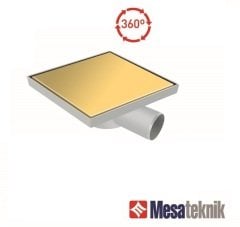 Mesa 20x20 Plastik Gövdeli Dönerli Duş Süzgeci Dolu Altın