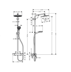 Hansgrohe Crometta E D240 Termostatik Bataryalı Duş Seti