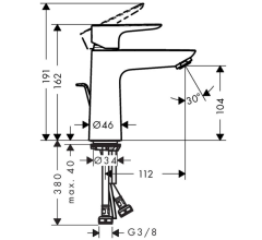 Hansgrohe Talis E 110 Mat Bronz Lavabo Bataryası