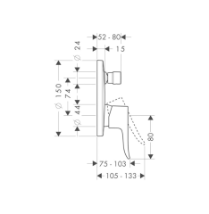 Hansgrohe Metris Oval  Ankastre Banyo Bataryası