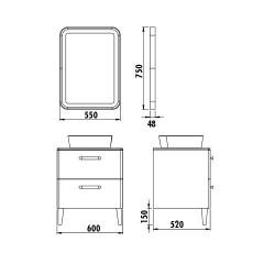 Creavit Kayra 60 cm Çekmeceli Banyo Dolabı Mat Beyaz