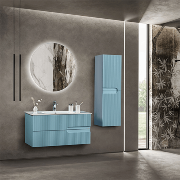 Bagnora Allegro 100 cm Mdf Banyo Dolabı İce Blue