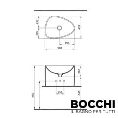 BOCCHİ Etna Tezgah Üstü Monoblok Lavabo  Mat Gri