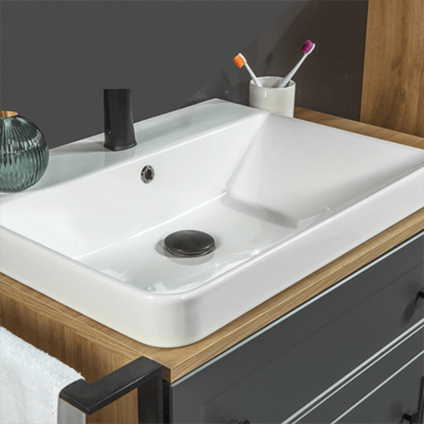 Bagnora Practical Antrasit 96 cm Mdf Banyo Dolabı