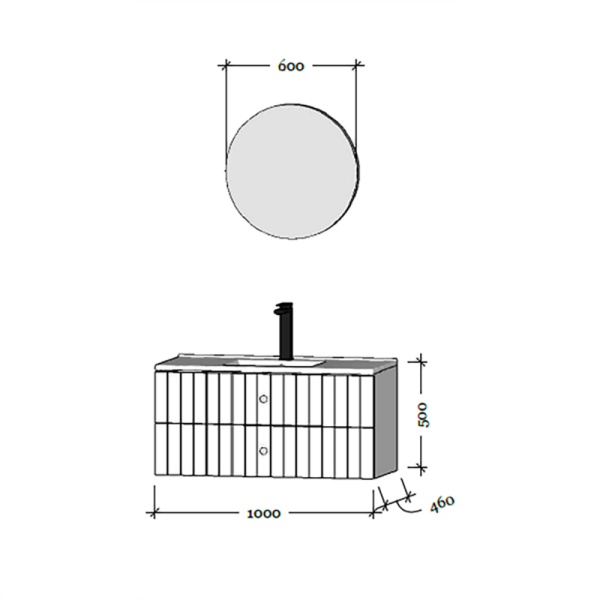 C Line 100 cm Beyaz Banyo Dolabı