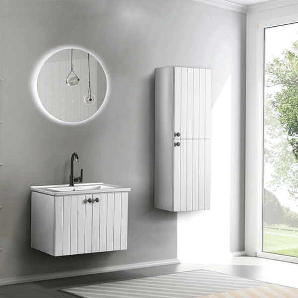 D Line 65 cm Beyaz Banyo Dolabı