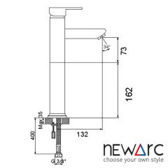 NEWARC Sılver Çanak Tipi Lavabo Bataryası