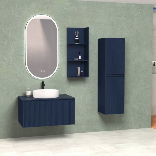 Aquanil Almonde 80 cm Lacivert Banyo Dolabı