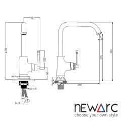 NEWARC Pera Eviye&Mutfak Bataryası Parlak Bakır