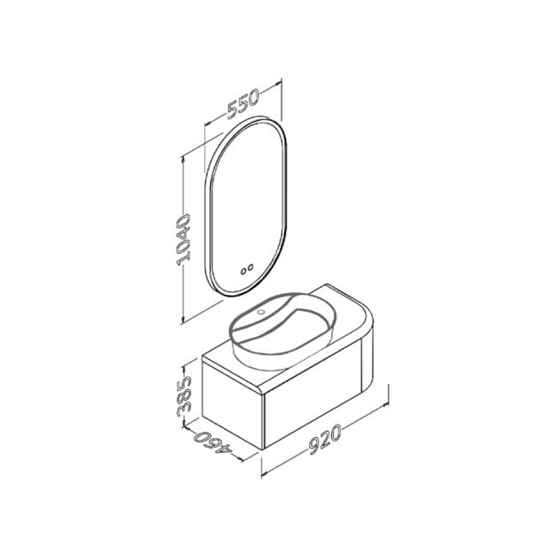 Aquanil Siesta 92 cm Antrasit Banyo Dolabı