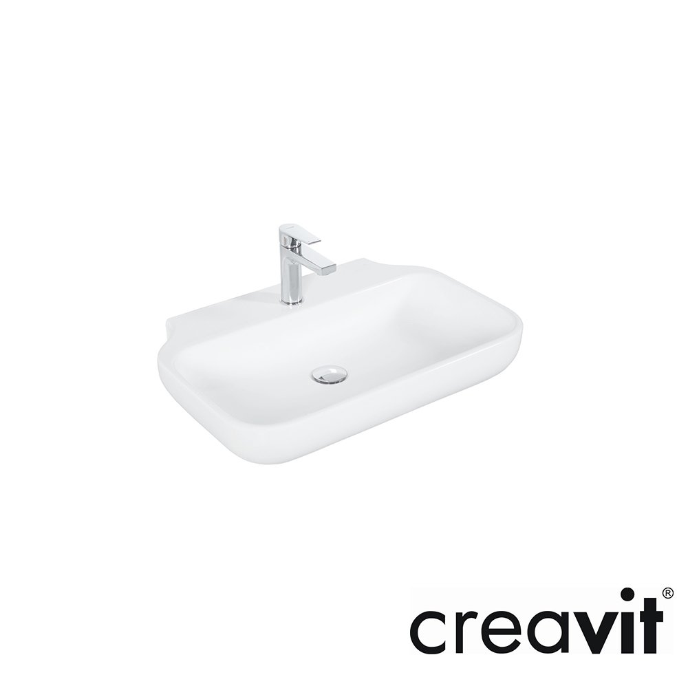 CREAVİT Free 45x65 cm Setüstü Lavabo Beyaz