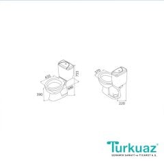 Turkuaz Lila Klozet Kapak iç Takım Dahil (Alttan Çıkışlı)