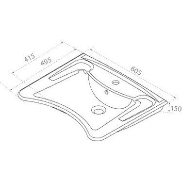 Turkuaz  Bedensel Engelli Lavabo 60 cm