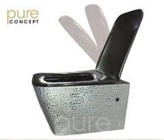 Pure Concept Asma Klozet Crocodile Silver Kanalsız