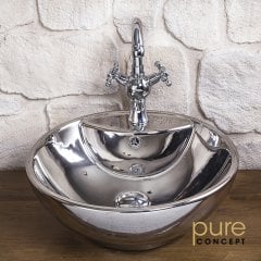 Pure S-200 Çanak Lavabo,47 cm, Gümüş