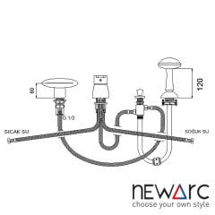 NEWARC Energy Elips Ankastre Küvet Bataryası