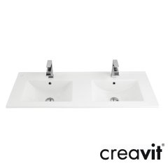 CREAVİT Su 46x121 cm Çift Hazneli Lavabo