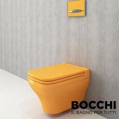 BOCCHI  Scala Arch Asma Klozet Kapak, Mandalina Sarı Yavaş Kapanan Klozet Kapağı