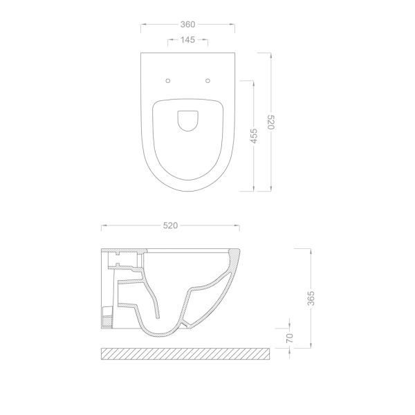 Pure Concept  Mat Turuncu Asma Klozet  Kanalsız