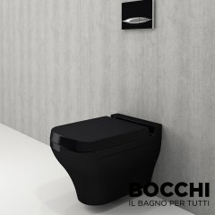 BOCCHI  Scala Arch Asma Klozet Siyah Yavaş Kapanan Klozet Kapağı Dahil