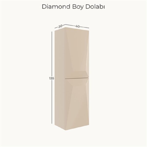 Belinza Diamond 40 cm Boy Dolabı Antrasit