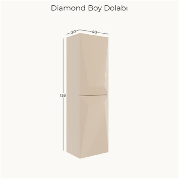 Belinza Diamond 40 cm Boy Dolabı Gece Mavisi