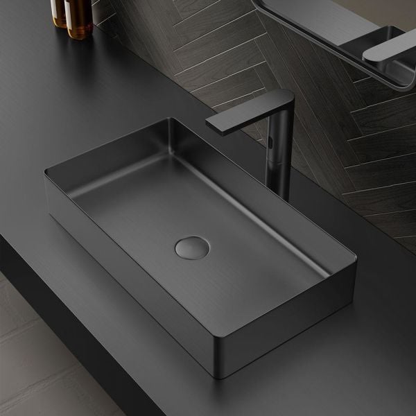 Pure Concept Paslanmaz Çelik Siyah Tezgahüstü Lavabo