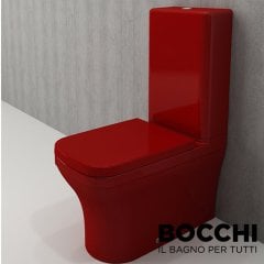 BOCCHI Scala Arch Klozet Rezervuar Kombinasyon, Kırmızı Kapak Dahil