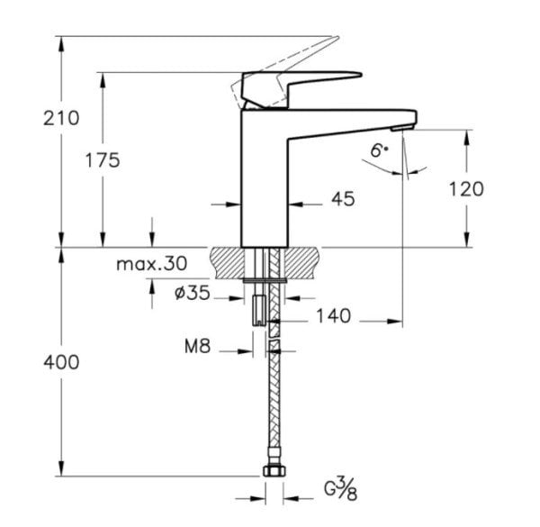 Artema Root Square Blueco Yüksek Lavabo Bataryası Krom