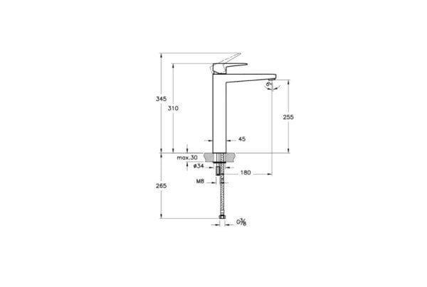 Artema Root Square Çanak Lavabo Bataryası Fırçalı Nikel