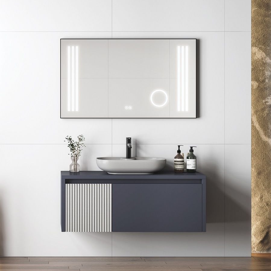 FYM Anka 120 cm Antrasit-Gümüş Banyo Dolabı