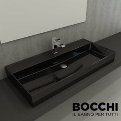 BOCCHİ Milano Lavabo 100 cm Parlak Siyah