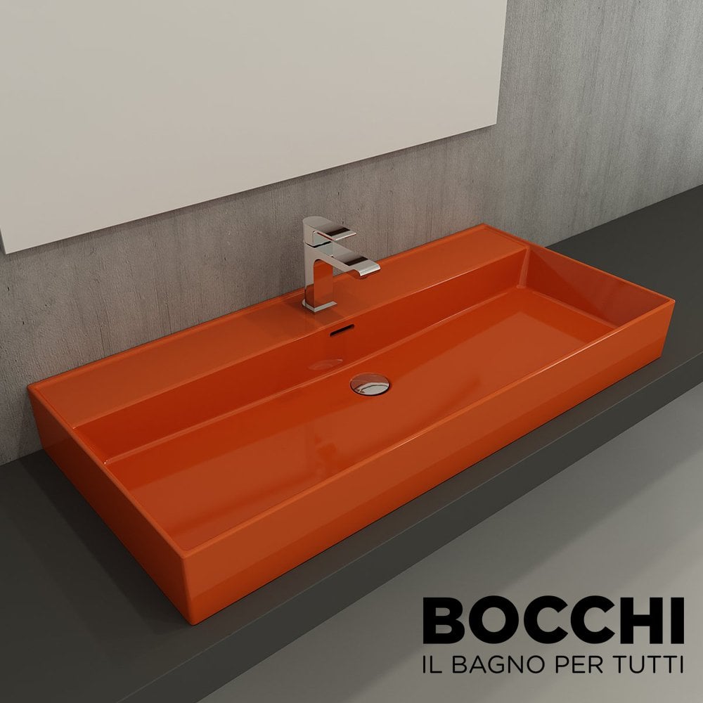 BOCCHİ Milano Lavabo 100 cm Parlak Turuncu