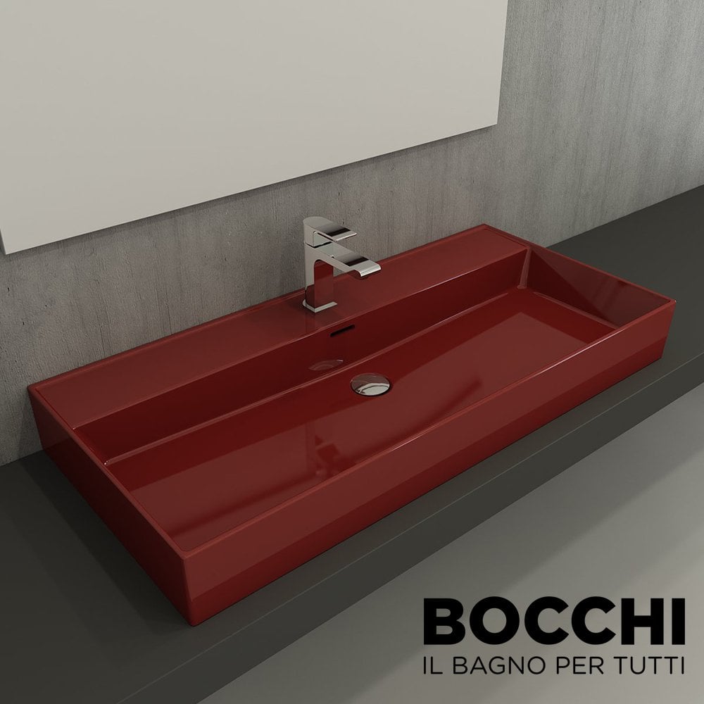 BOCCHİ Milano Lavabo 100 cm Parlak Kırmızı