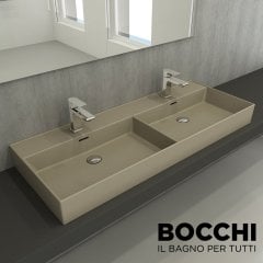 BOCCHI Milano Çift Gözlü Lavabo 120 cm Mat Kaşmir