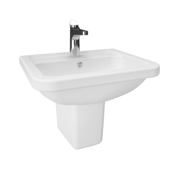 CREAVİT Key Köşeli 36*45 cm Lavabo, Key  Yarım Ayak